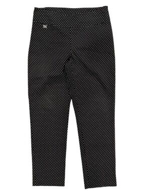 Joseph Ribkoff US 10 Black White Polka Dot Slim Ankle Pull-On Pants